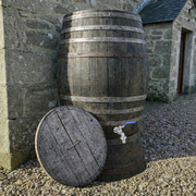 500L Rustic Silver Oak Barrel Water Butt